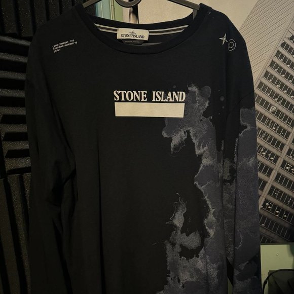 Stone Island 2ML88 'GRAPHIC NINE' Long Sleeve T Shirt Black XL